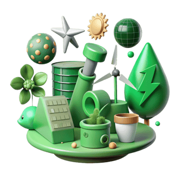 dramatic modern Green Energy Symbols Collection Isolated high resolution png