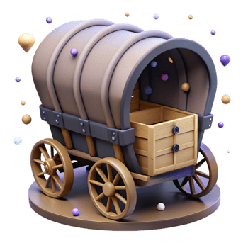dramatic creative Covered Wagon Silhouette Isolated Element authentic png