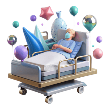 wonderful classic Hospital Bed with Patient Transparent Background genuine png