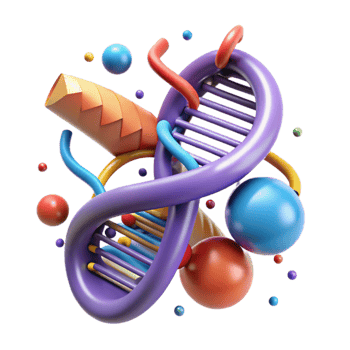 serene modern Dna Molecule Structure Rotating View Cutout exclusive png