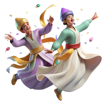 impressive rustic Dancers in Traditional Costumes with Flowing Movement Transparent exclusive png