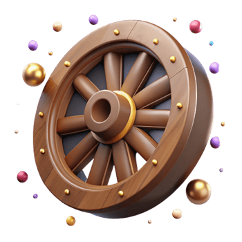 impressive vintage Wooden Wagon Wheel Isolated with Shadow Detail authentic png