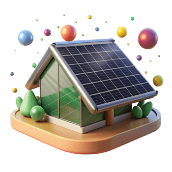 impressive artistic Solar Panels on Greenhouse Roof Transparent Background high resolution png