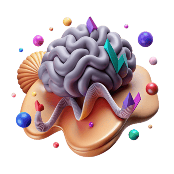 beautiful minimalist Brain Waves Illustration Colorful Background Cutout professional png