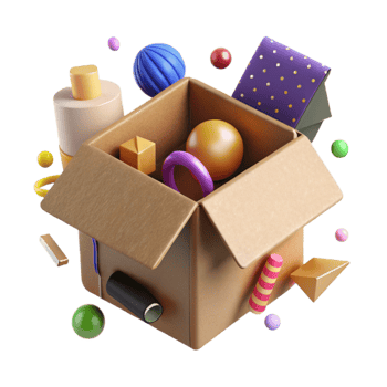 stunning classic Recycled Cardboard Box Flat Lay Cutout png