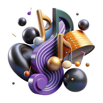 wonderful artistic Abstract Music Symbol Notes Design Transparent Background professional png