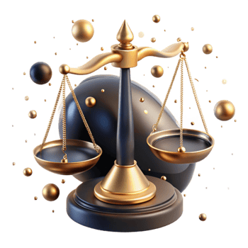 elegant traditional Scales of Justice Balanced Gold Transparent Background original png
