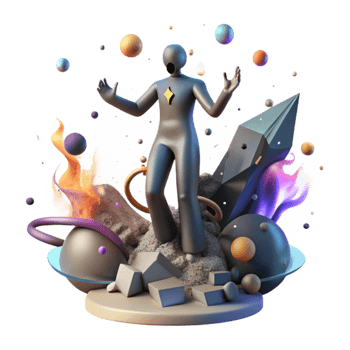 magnificent traditional Abstract Figure Rising From Ashes Isolated on Transparent Background png