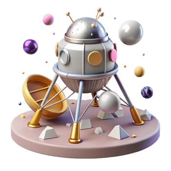 vibrant abstract Lunar Lander Descent Stage Isolated Element high quality png