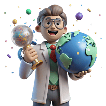impressive rustic Scientist Holding Earth Globe Transparent Background detailed png