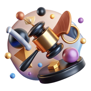 vibrant creative Abstract Justice Symbol Gavel Design Transparent Background authentic png