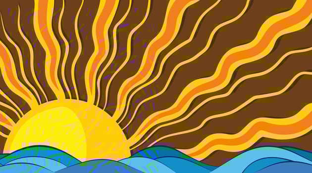 Sea landscape from dawn. vector
