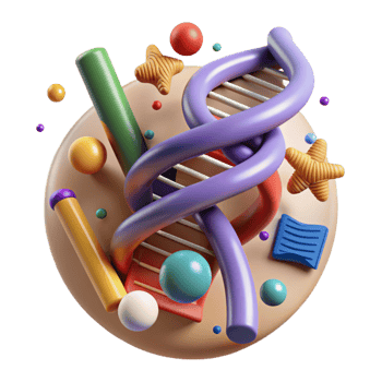 beautiful modern Dna Replication Process 3d Model Isolated Background genuine png