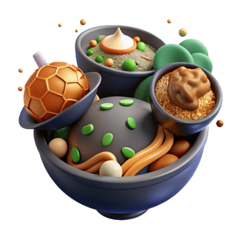 dramatic traditional World Cuisine Dishes Top View Cutout professional png
