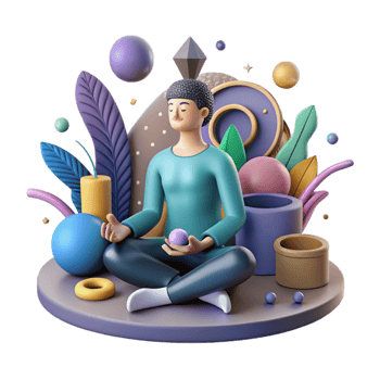 serene modern Person Meditating in Peaceful Setting Cutout genuine png