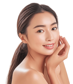 A woman with long hair and a clean face png