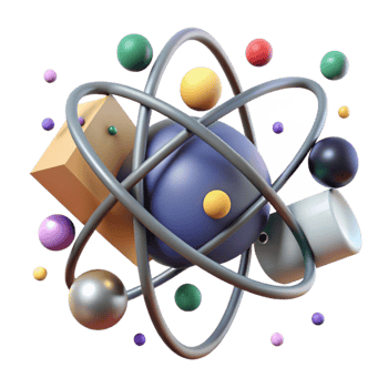 vibrant creative Atom Model Simplified Diagram Cutout png
