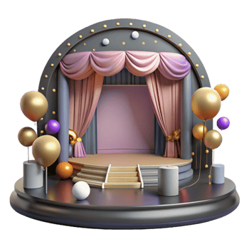 serene modern Theater Stage with Dramatic Lighting Cutout Element detailed png