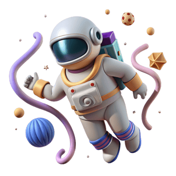 vibrant minimalist Spacewalk Tether Line Floating Isolated premium png