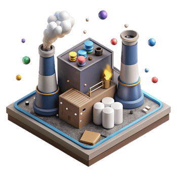 elegant traditional Geothermal Power Plant Isometric View Isolated professional png