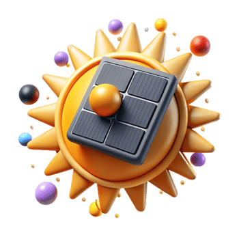wonderful classic Solar Energy Symbol with Sun Rays Transparent Background premium png