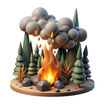 magnificent abstract Forest Fire Smoke and Flames Isolated authentic png