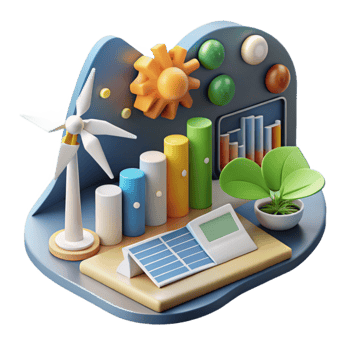 extraordinary creative Renewable Energy Infographic with Data Charts Cutout authentic png