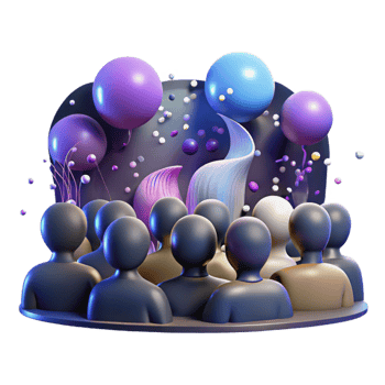 vibrant classic Diverse Crowd Silhouette Cutout with Backlighting high resolution png