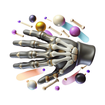 dramatic artistic X Ray Hand Bones Front View Cutout Element genuine png