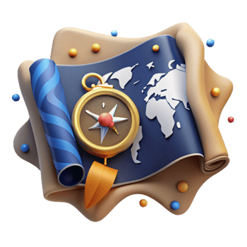 wonderful contemporary Old World Map with Compass Cutout original png