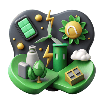 beautiful minimalist Green Energy Icons Set Minimalist Style Isolated professional png
