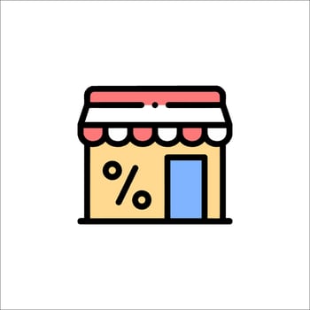 A store with a percentage sign on it vector