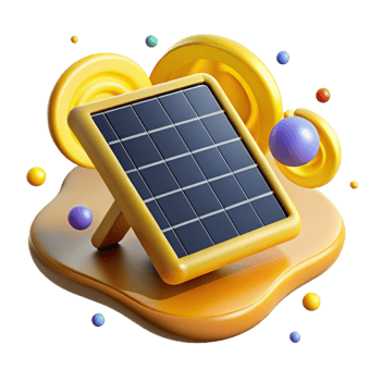 elegant contemporary Solar Energy Symbol in Yellow Isolated premium png