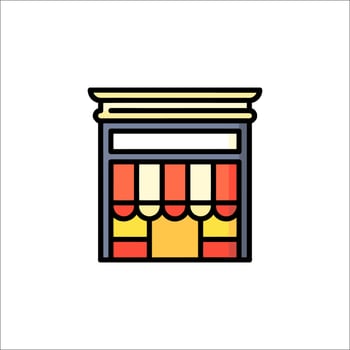 A colorful store front icon vector