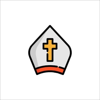 A priest's hat with a cross on it vector
