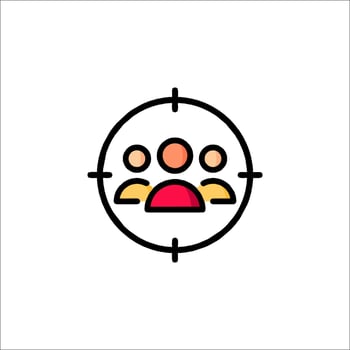 A logo for a team of people in a target vector