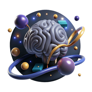 extraordinary vintage Brain with Glowing Pathways Isolated Element professional png