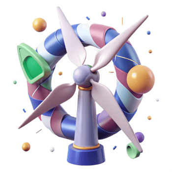 extraordinary vintage Wind Turbine Generator Close Up Transparent Background png