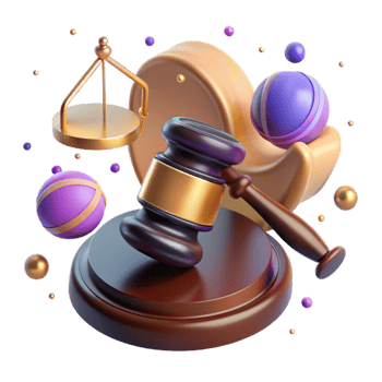 serene contemporary Gavel with Scales of Justice High Angle Transparent exclusive png