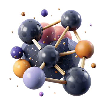 dramatic vintage Molecular Structure with Atoms Labeled Isolated high resolution png