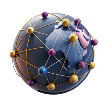 stunning vintage Global Trade Network with Connecting Lines Transparent Background professional png