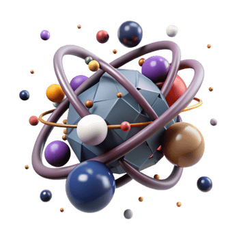 vibrant modern Subatomic Particle Decay Illustration Transparent Background authentic png