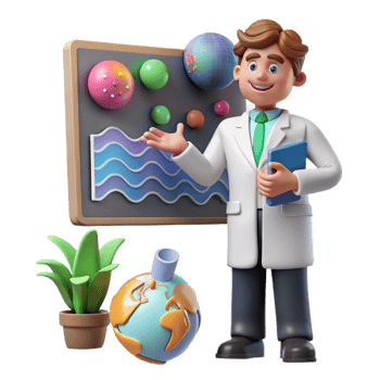 impressive traditional Scientist Presenting Climate Data Isolated original png