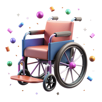serene contemporary Wheelchair Side View Isolated Element premium png