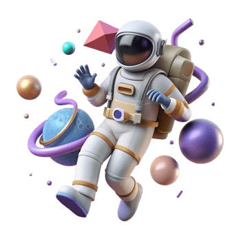 impressive rustic Astronaut Floating Weightless Transparent Background png