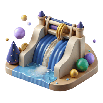 elegant rustic Water Flowing Over Dam Cutout high quality png