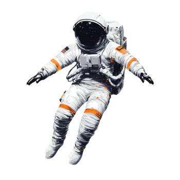 Astronaut's Solitary Journey Through the Celestial Void of Unending Space png