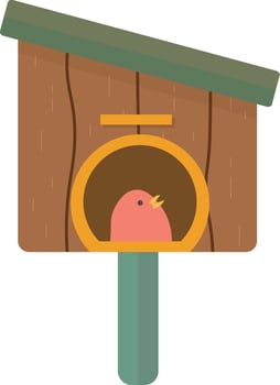 Brown Wooden Birdhouse Shelter vector