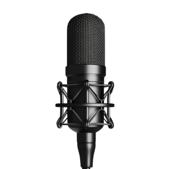 Studio microphone capturing crystal-clear audio in a sleek, isolated scene png