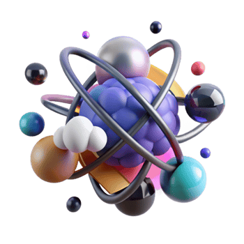 serene artistic Atom Nucleus and Electron Cloud Transparent Element authentic png